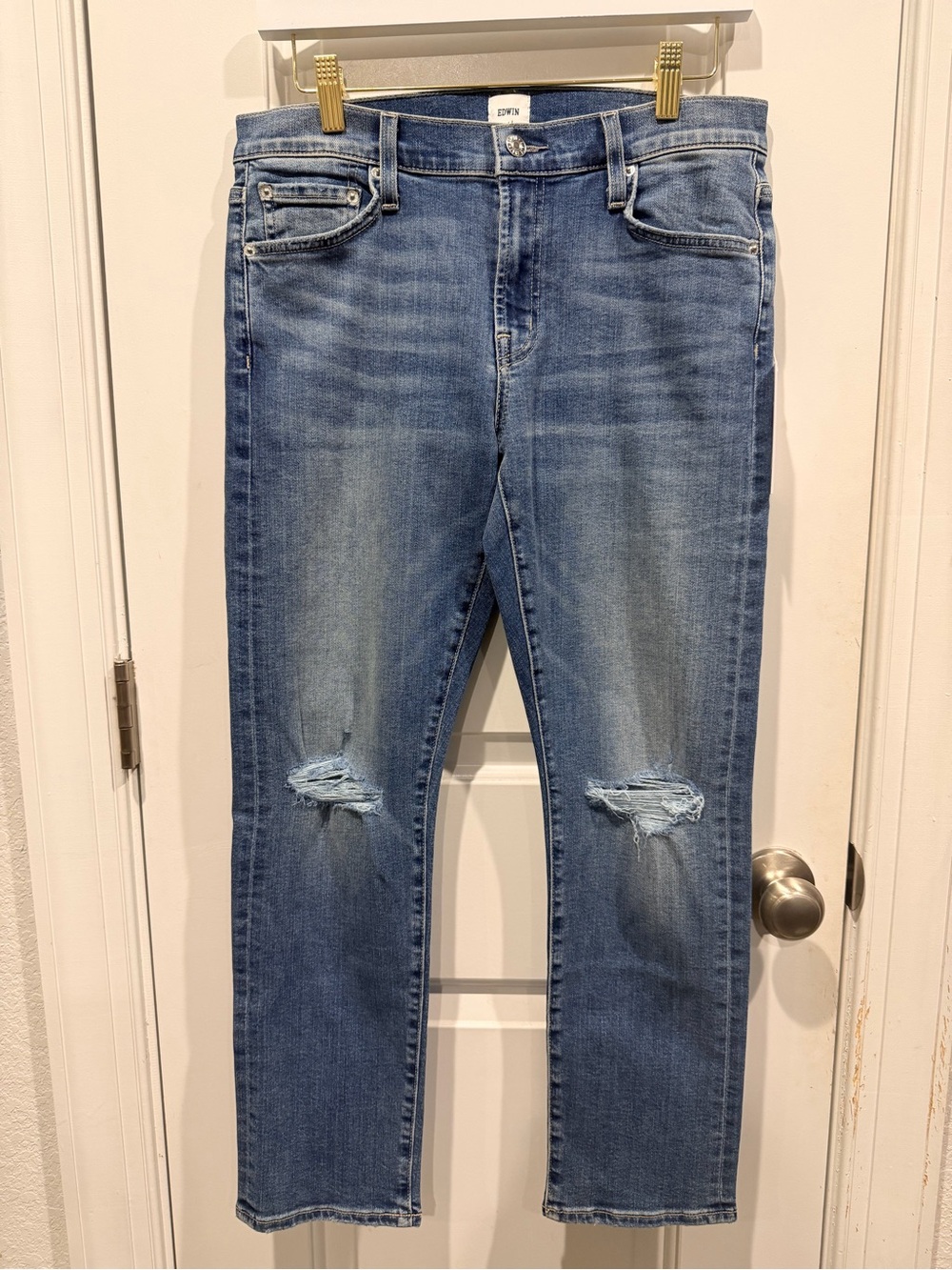 NWT Edwin Jamie Boyfriend Distressed Jeans Norway Destroyed Size 26